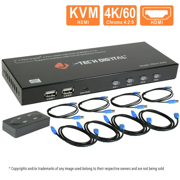 J-Tech Digital 4K HDMI USB KVM Extender/Matrix Extender/Video Wall Controller Over Single Cat5e/6 Cable up to 390ft Optical Fiber up to 37 Mile KVM/Matrix Extender - Transmitter 